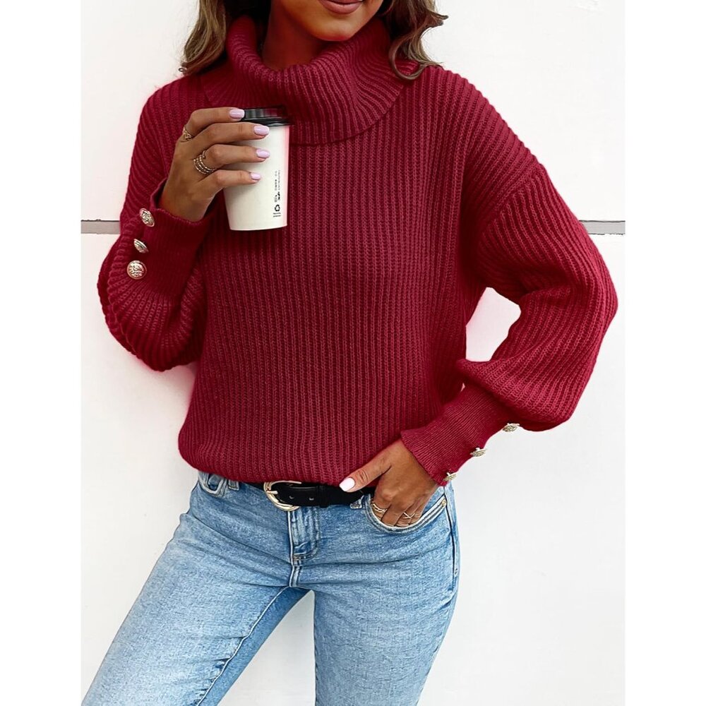 Chic Cropped Pullover With Button Cuffs - Women's… - image 8
